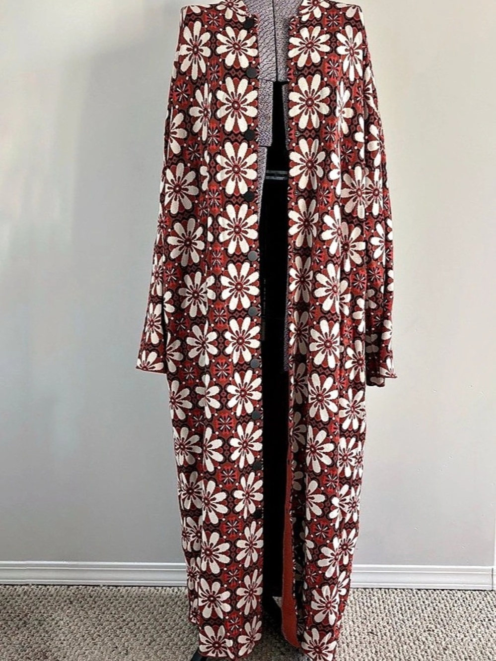 Zara Floral Print Wide Leg jacket in Red & White Size XL